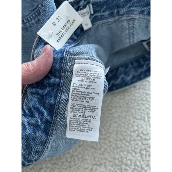 Madewell $158 The Darted Barrel-Leg Utility Jean Blue Irmo Wash Size 31 - Picture 13 of 16